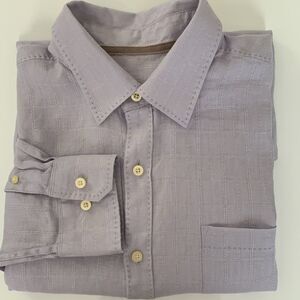 Tommy Bahama Men's Linen Light Lavender Button-Up Shirt Size L